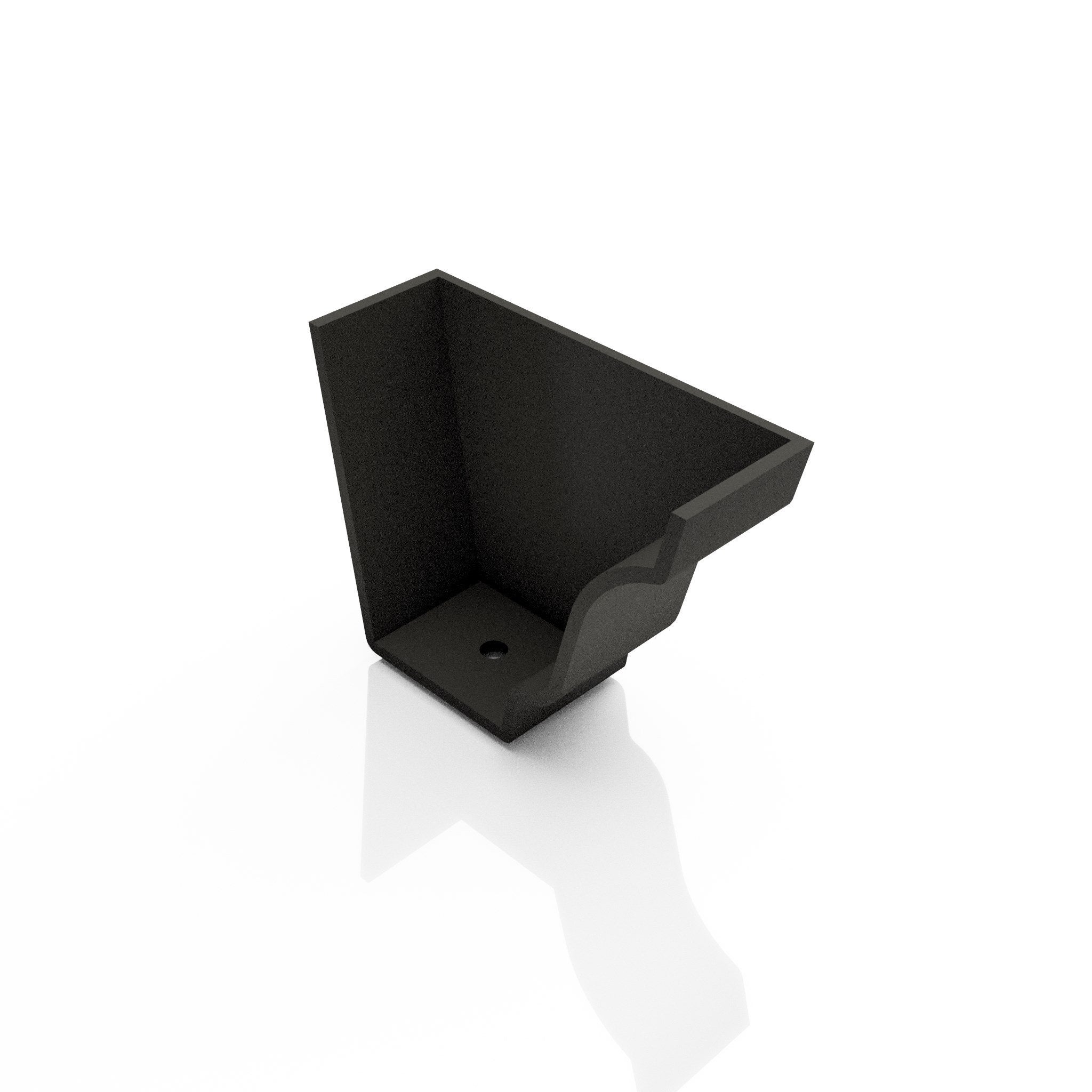 GTM15 - MOULDED GUTTER RIGHT HAND STOP END - 125 x 100mm - Alugutter