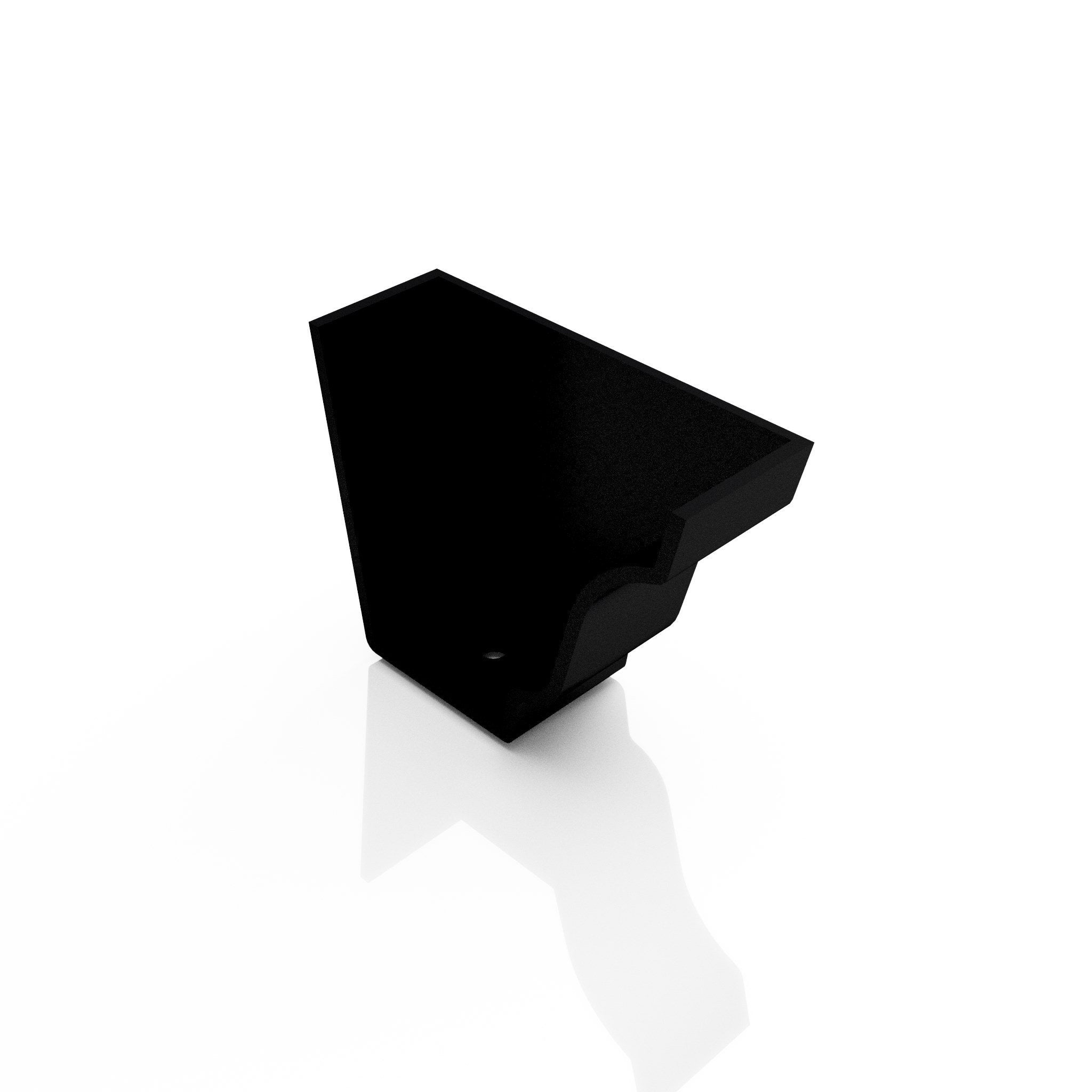 GTM15 - MOULDED GUTTER RIGHT HAND STOP END - 125 x 100mm - Alugutter