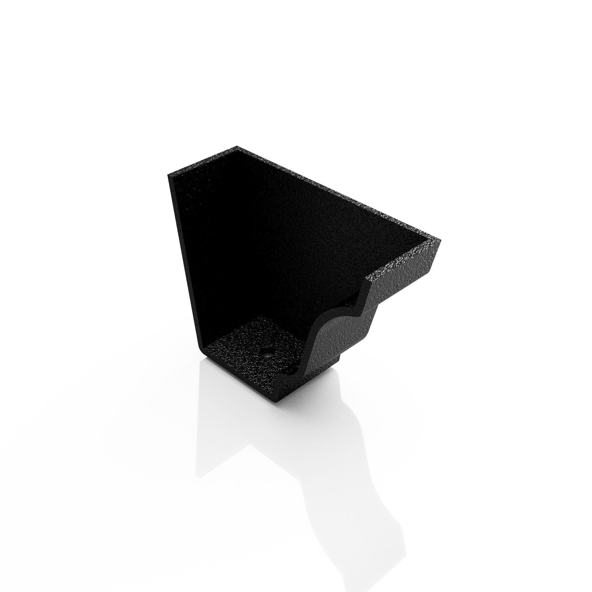 GTM15 - MOULDED GUTTER RIGHT HAND STOP END - 125 x 100mm - Alugutter