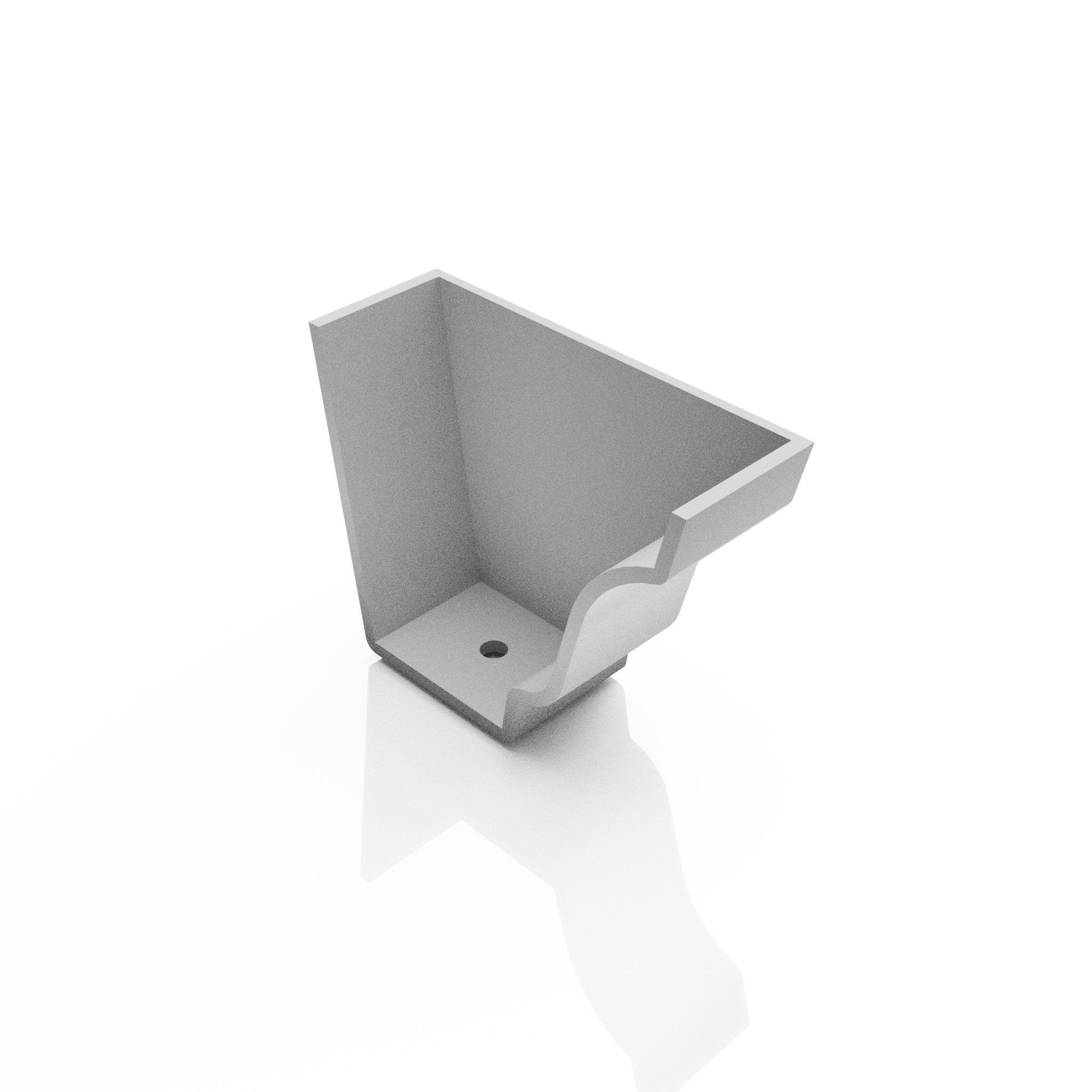 GTM15 - MOULDED GUTTER RIGHT HAND STOP END - 125 x 100mm - Alugutter