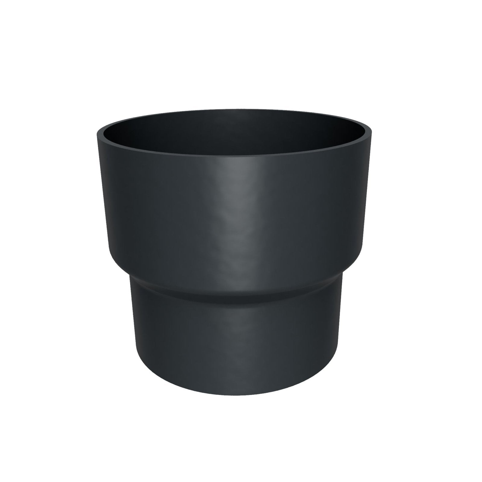 DF6314 - FLUSH JOINT OUTLET TO DOWNPIPE LENGTH CONNECTOR- 63mm DIA - RAL 7016 - Alugutter