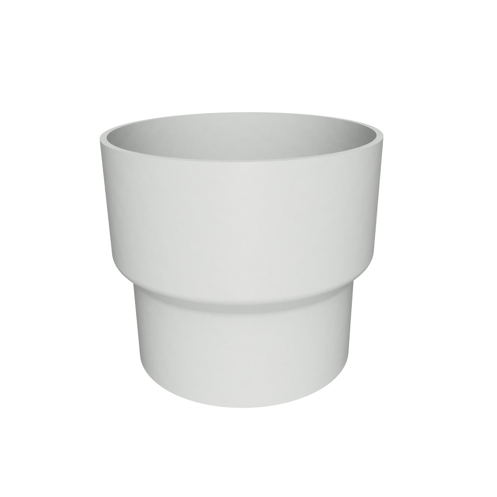 DF6314 - FLUSH JOINT OUTLET TO DOWNPIPE LENGTH CONNECTOR- 63mm DIA - RAL 7035 - Alugutter