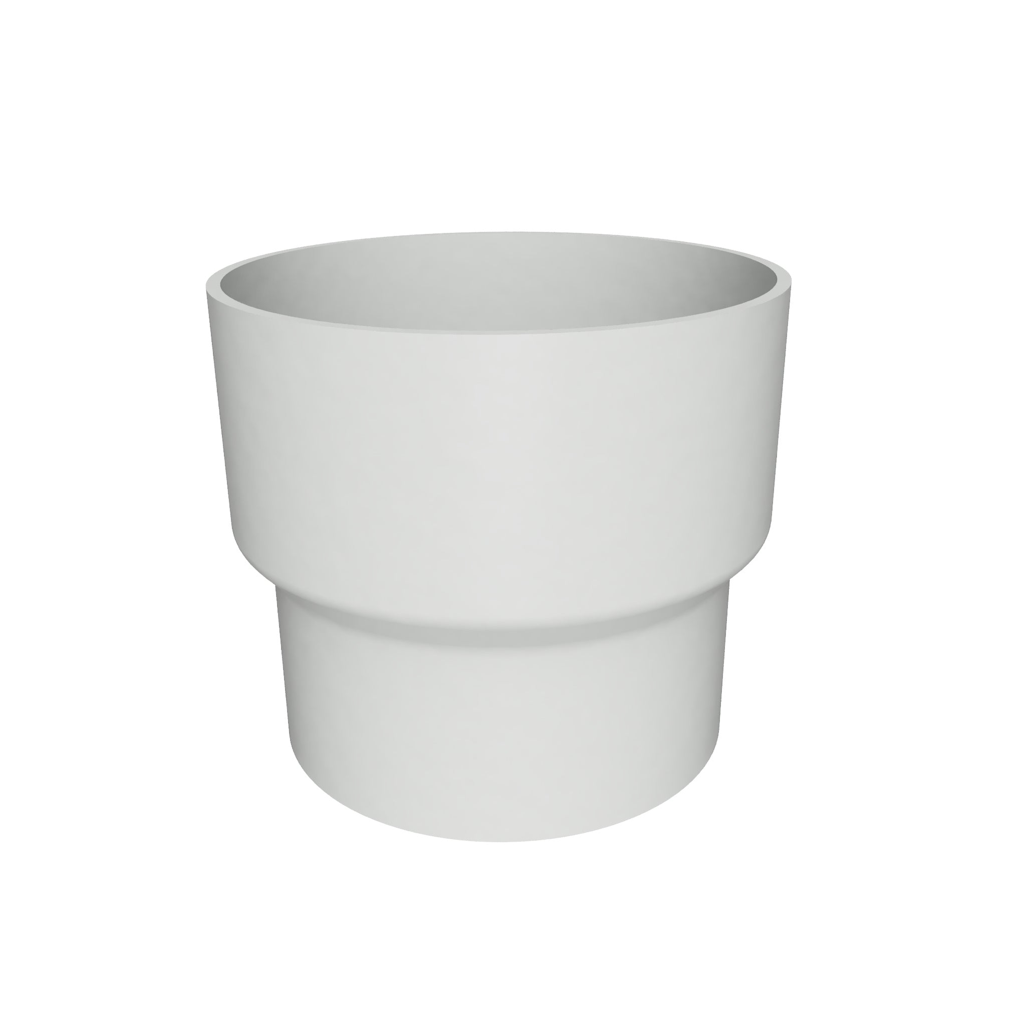 DF634 - FLUSH JOINT OUTLET TO DOWNPIPE LENGTH CONNECTOR- 63mm DIA - RAL 7035 - Alugutter