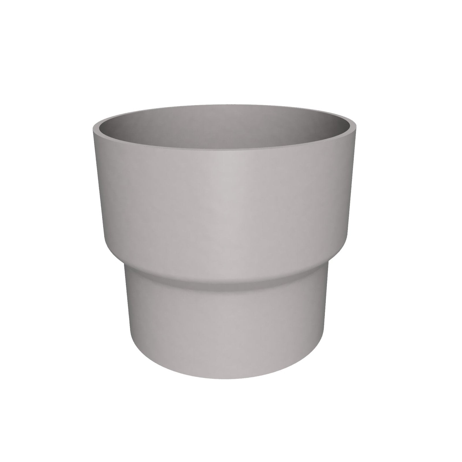 DF6314 - FLUSH JOINT OUTLET TO DOWNPIPE LENGTH CONNECTOR- 63mm DIA - RAL 7036 - Alugutter