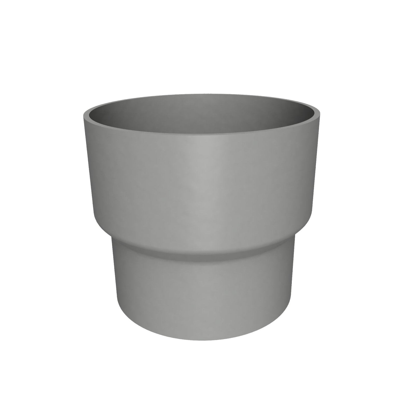 DF6314 - FLUSH JOINT OUTLET TO DOWNPIPE LENGTH CONNECTOR- 63mm DIA - RAL 7037 - Alugutter