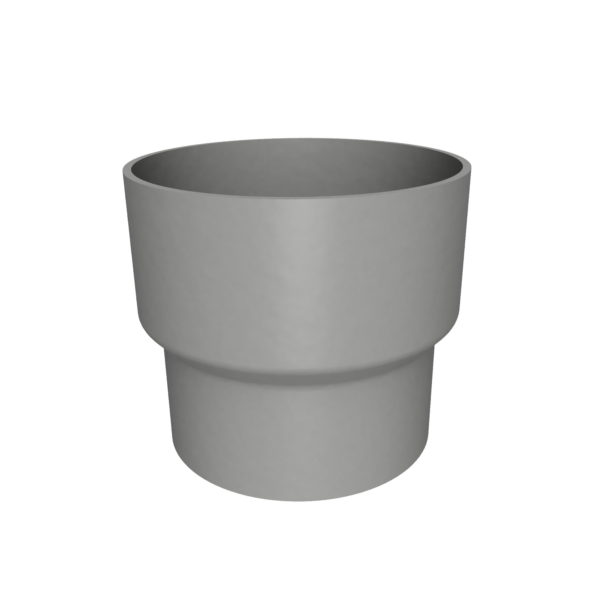 DF634 - FLUSH JOINT OUTLET TO DOWNPIPE LENGTH CONNECTOR- 63mm DIA - RAL 7037 - Alugutter