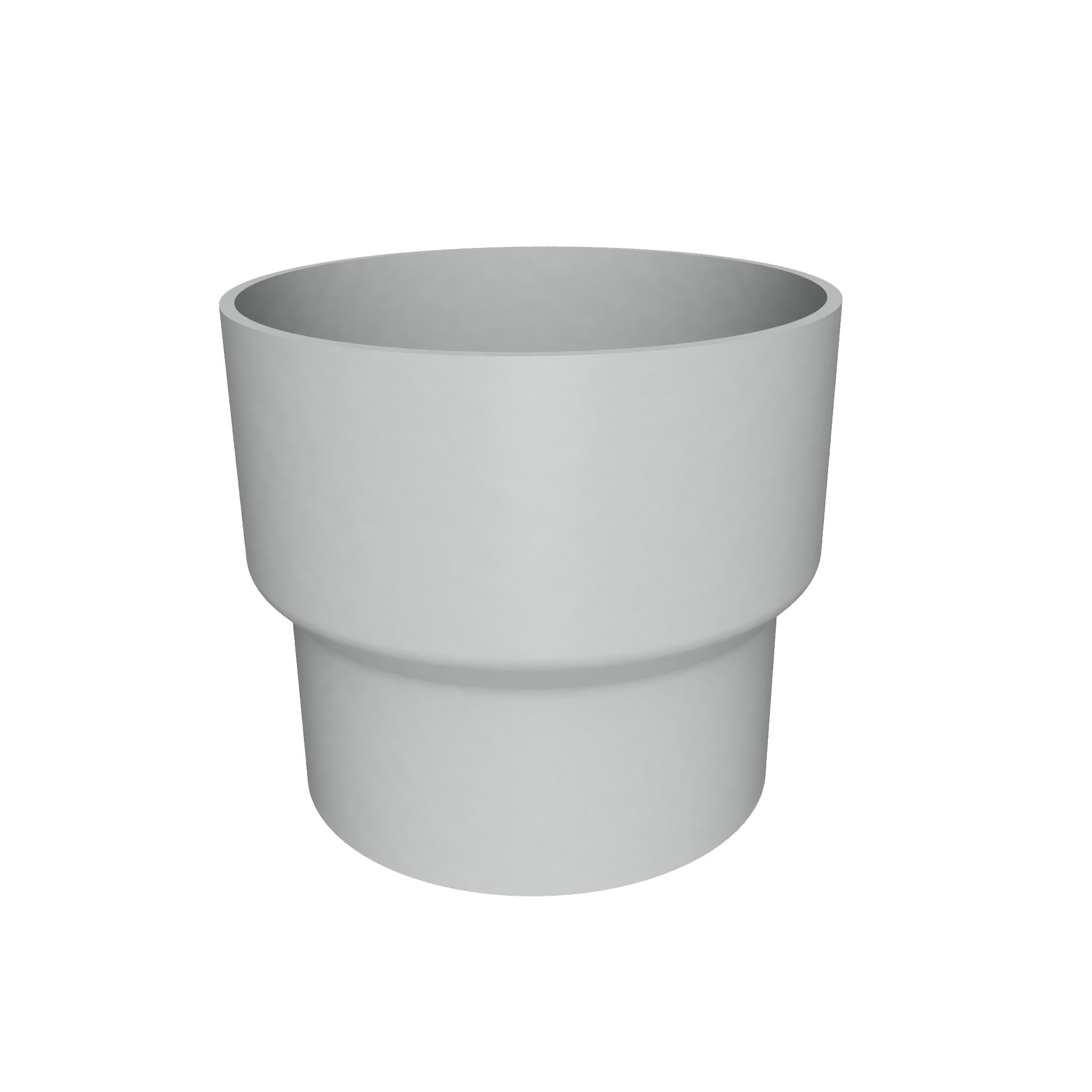 DF634 - FLUSH JOINT OUTLET TO DOWNPIPE LENGTH CONNECTOR- 63mm DIA - RAL 9006 - Alugutter