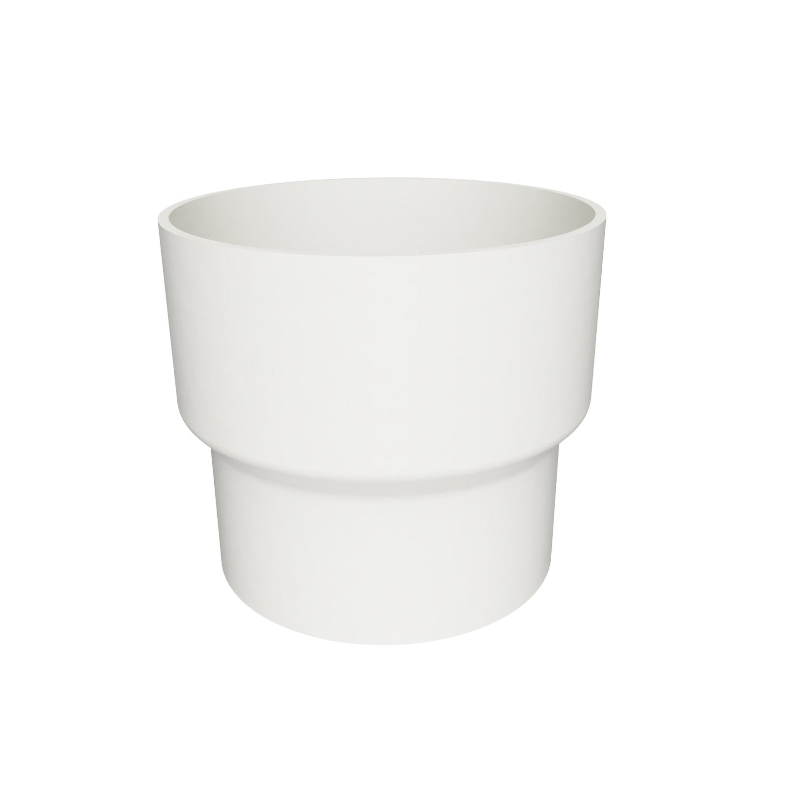 DF6314 - FLUSH JOINT OUTLET TO DOWNPIPE LENGTH CONNECTOR- 63mm DIA - RAL 9016 - Alugutter