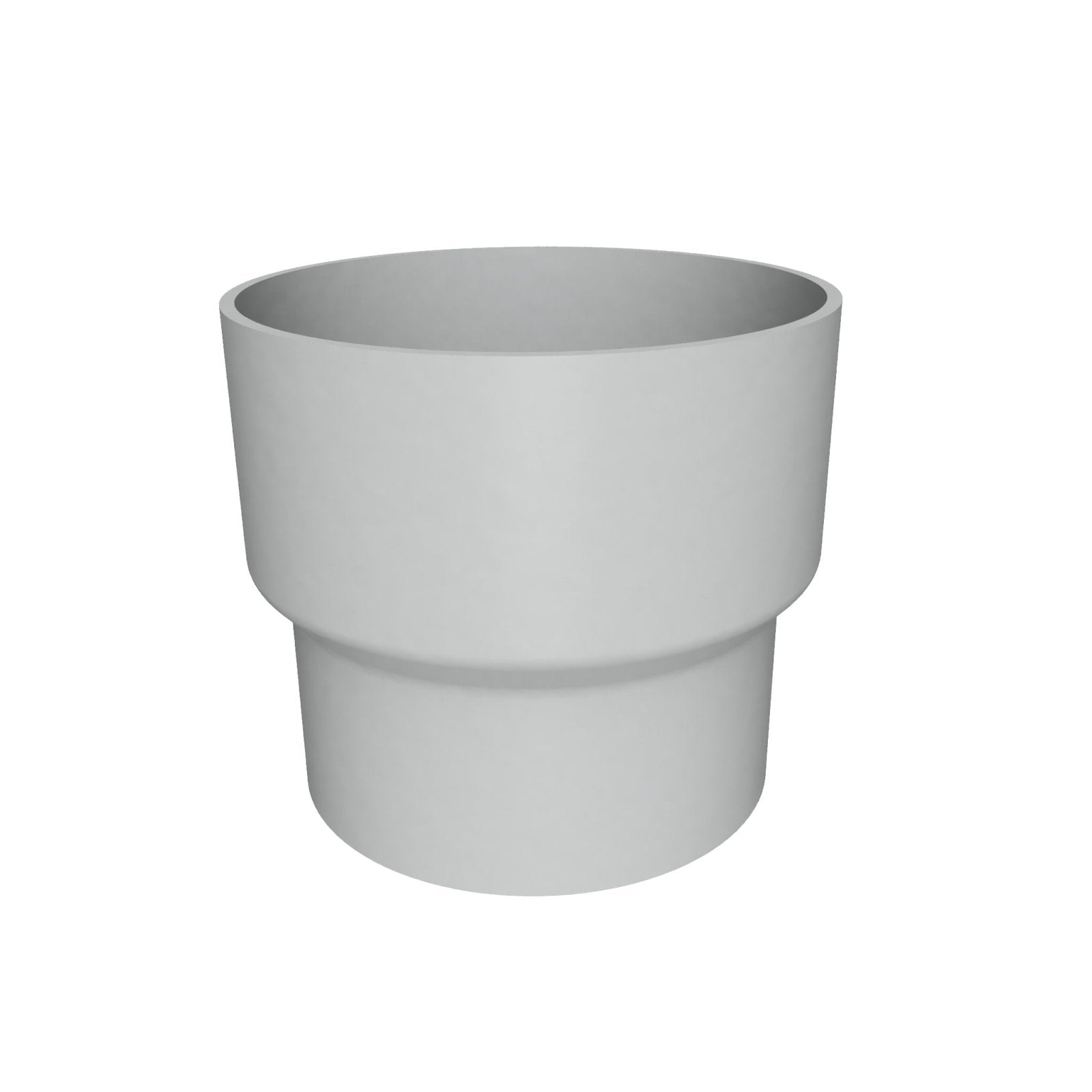 DF7614 - FLUSH JOINT OUTLET TO DOWNPIPE LENGTH CONNECTOR- 76mm DIA - RAL 9006 - Alugutter