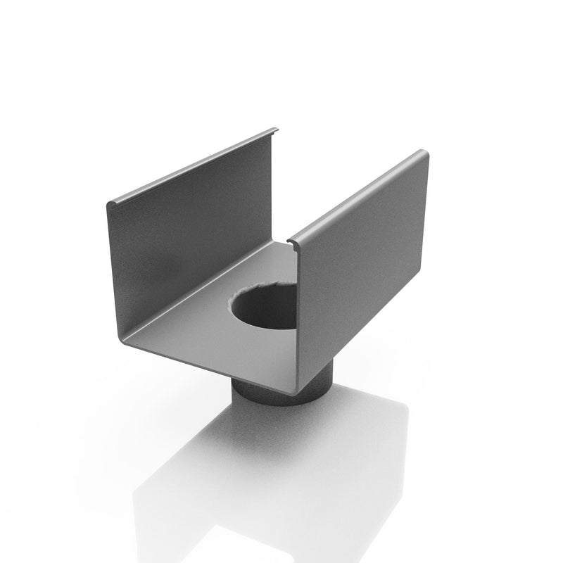 Aluminium Box Gutter Outlet 76mmØ - 135x100mm