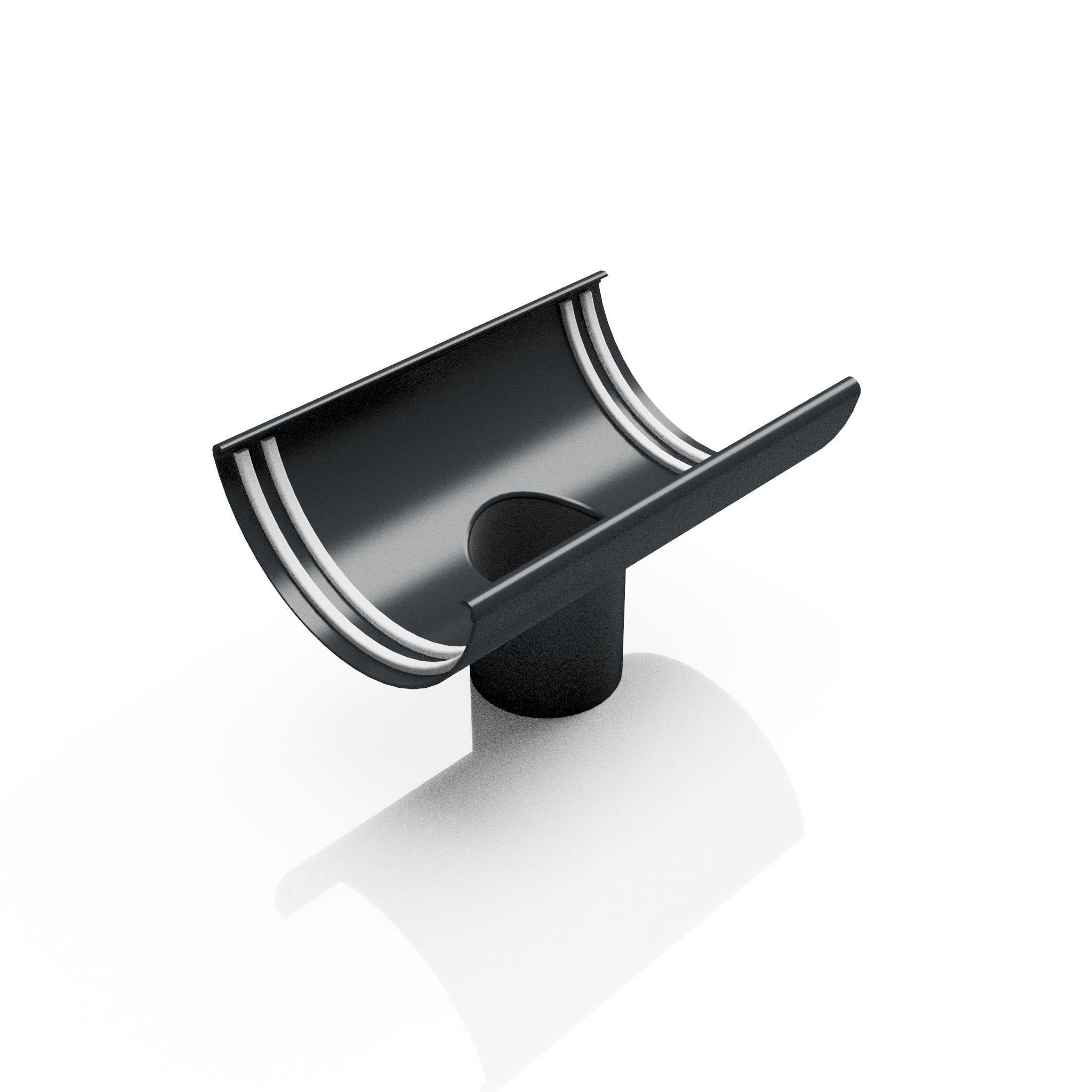 Half Round Aluminium Gutter Outlet - 63Ø - 125mm